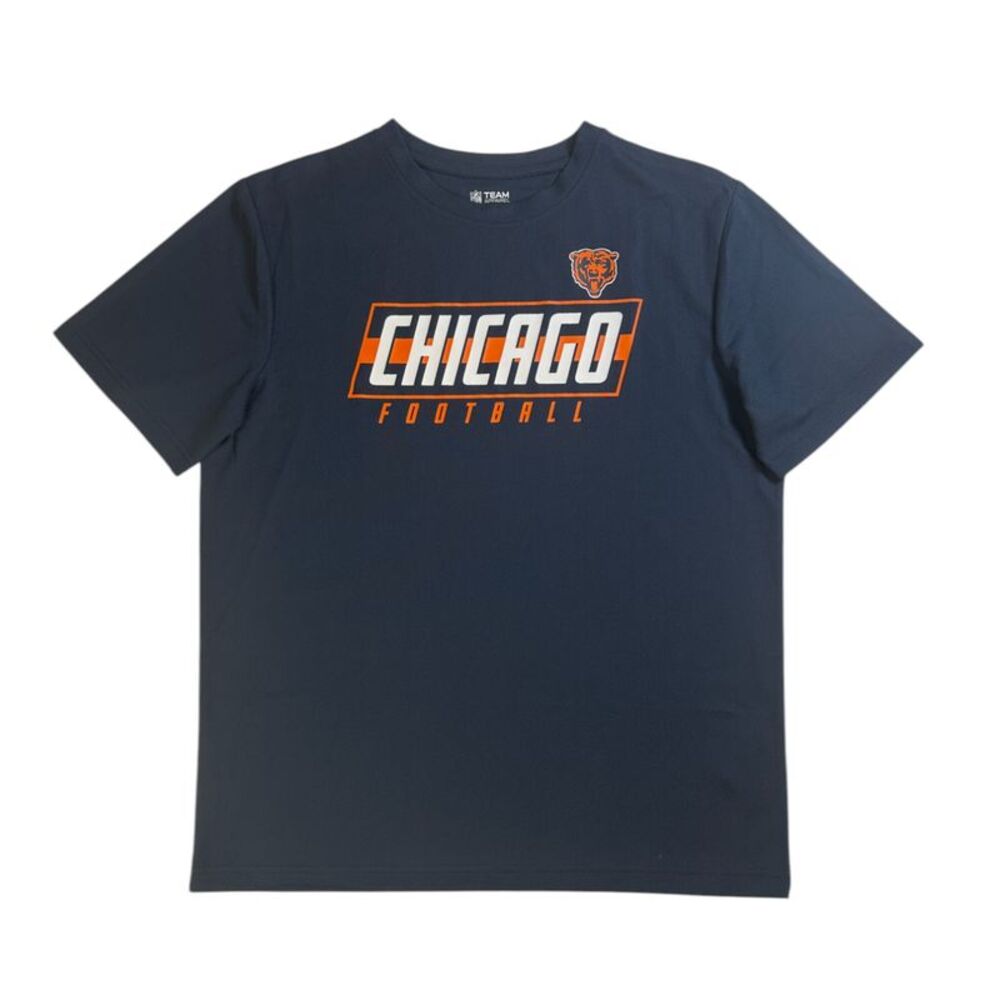NFL Chicago Bears Men's Short Sleeve Athletic Crew Neck T-Shirt in Navy, Small